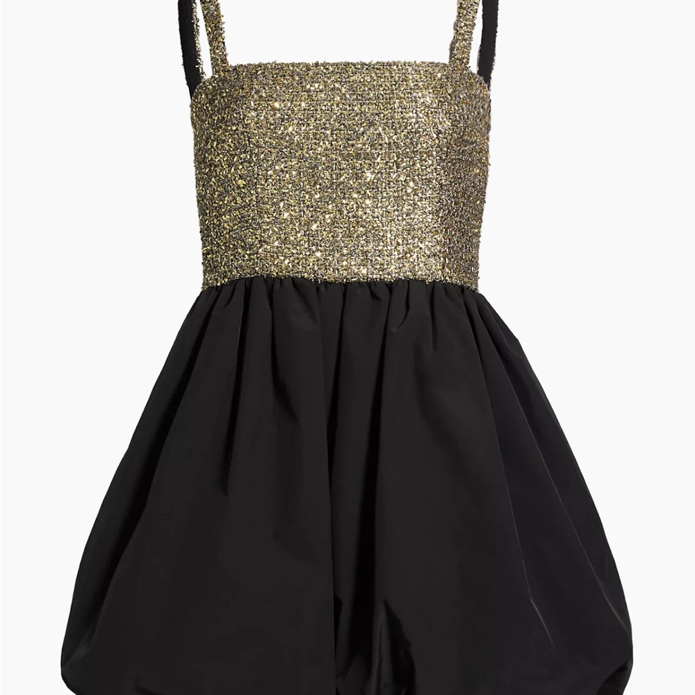 Amanda Uprichard Claudette Party Dress Black and Gold Mini Dress Sizes S M NWT